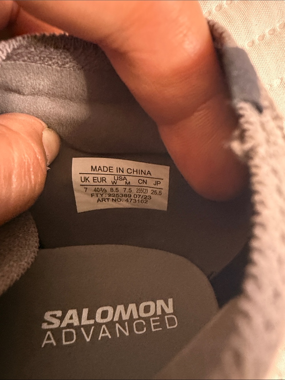 Salomon Women's Slip-On Athletic Shoe in Light Gray and Black - Picture 5 of 5